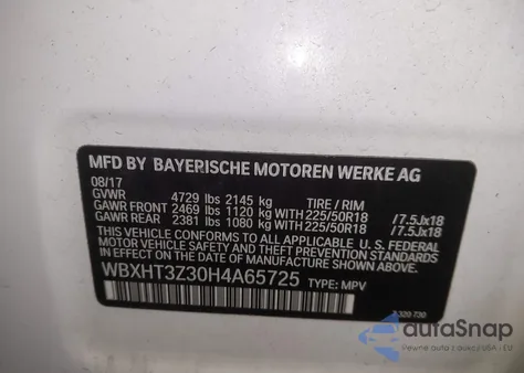 2017 BMW X1 xDrive28I z USA, uszkodzony, nr VIN WBXHT3Z30H4A65725